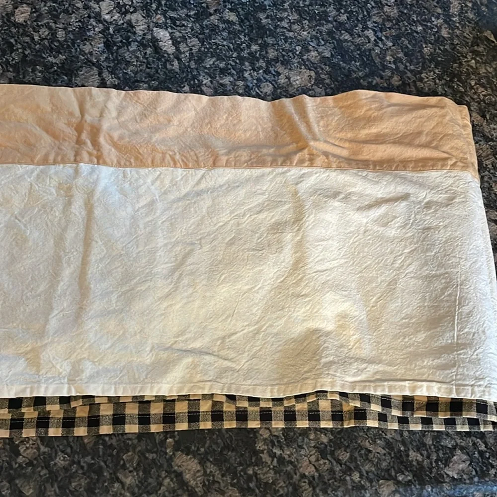 Embroidered Cream and Black Valance